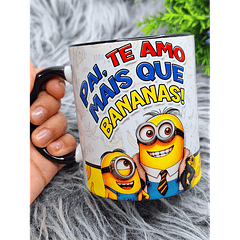 Arte Caneca Pai, Te Amo Mais Que Bananas Minions Arquivo Png