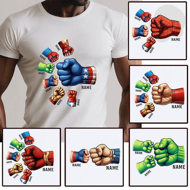 Kit Digital Dia dos Pais Mãozinhas Super Herois e outras em Png  1