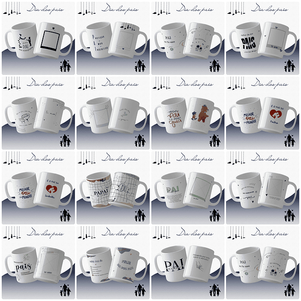 20 Artes para Caneca Dia dos Pais Arquivo Editável 2