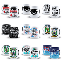 33 Artes para Caneca e Camisa Frases Dia dos Pais Arquivo Editável