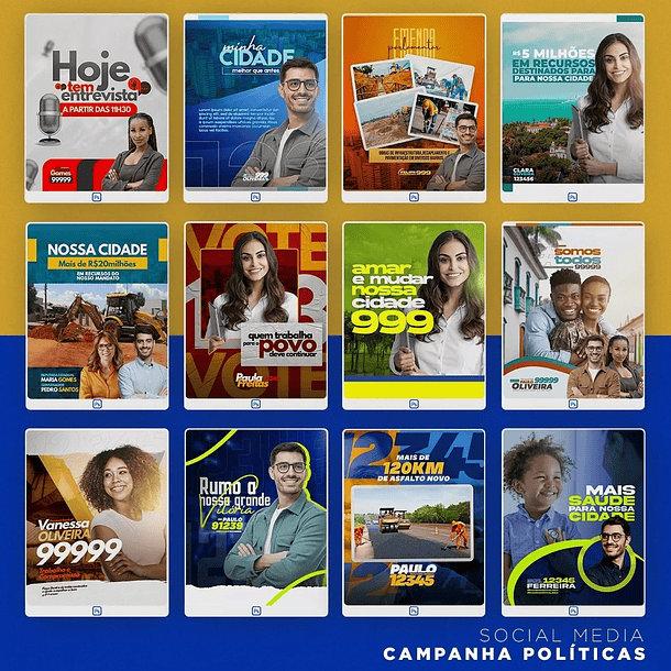 Pack 1.100 Artes Campanha Eleitoral Eleições Políticas Editáveis Photoshop + Bônus 14