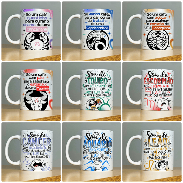 60 Artes para Caneca Signos Arquivo em Jpg 3