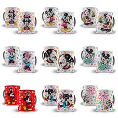 35 Artes para Caneca Mickey e Minnie Inflados Arquivo em Jpg 