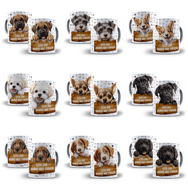 48 Artes para Caneca Pets Cachorros Animais Arquivo em Jpg 6