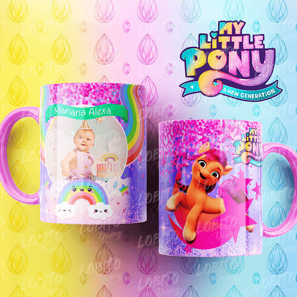 10 Artes para Caneca My Little Pony Arquivo Editável  7