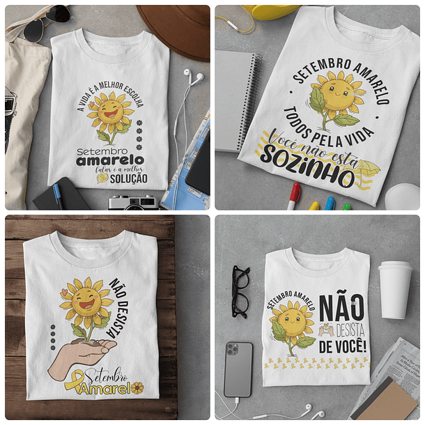 14 Artes para Caneca e Camisa Setembro Amarelo Arquivo Editável  2