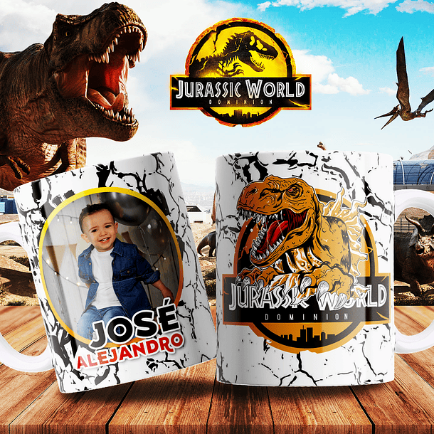 7 Artes para Caneca Jurassic Park Arquivo Editável 2