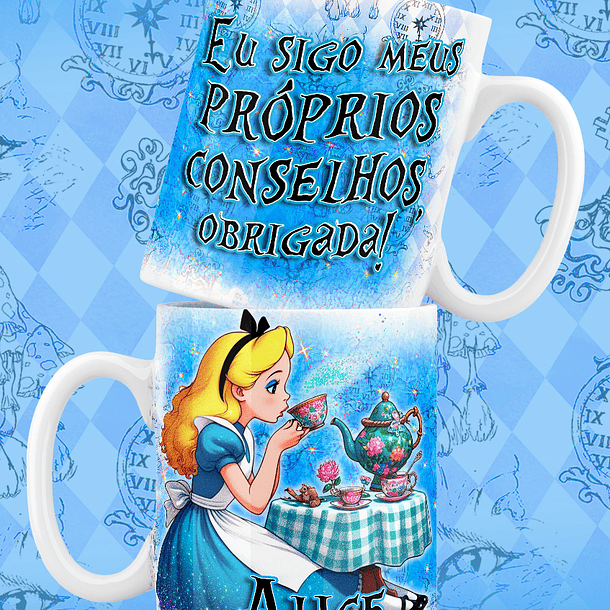 9 Artes para Caneca Alice no Pais das Maravilhas Arquivo em Jpg 2