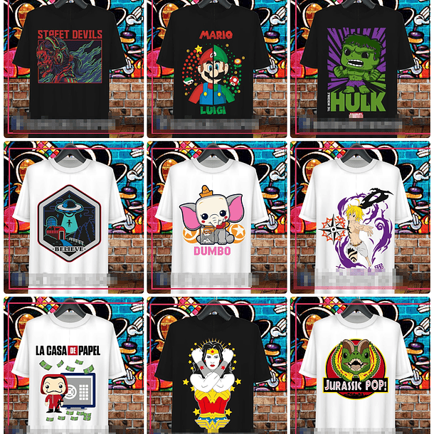 38 Artes para Camisa Personagens Arquivo em Ai 2