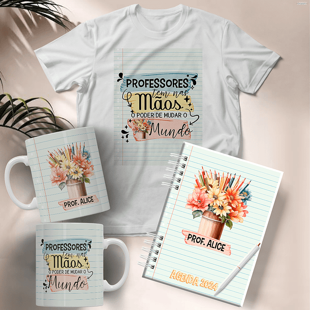 21 Artes para Caneca Capa para Agenda e Camisa Dia dos Professores Arquivo Editável 5