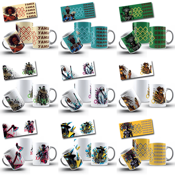 150 Artes para Caneca e Camisa Orixás Arquivo em Jpg  2