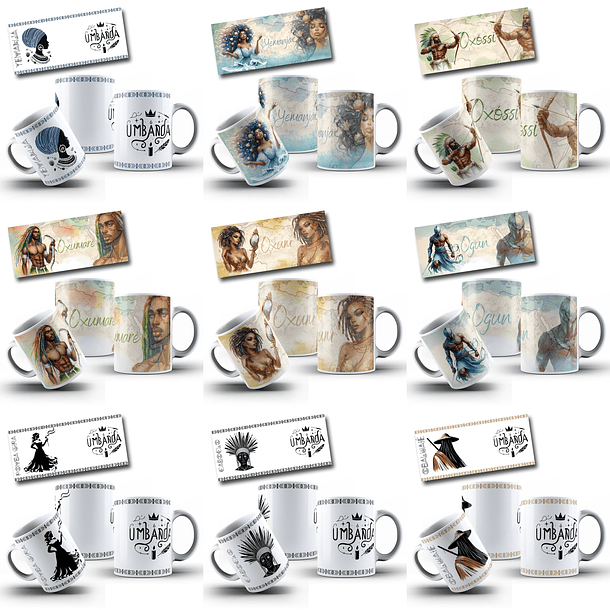 150 Artes para Caneca e Camisa Orixás Arquivo em Jpg  6