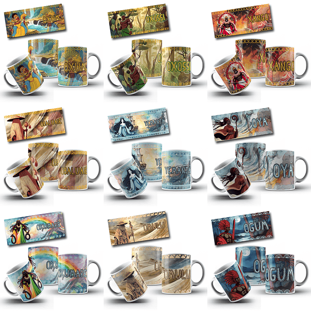 150 Artes para Caneca e Camisa Orixás Arquivo em Jpg  17