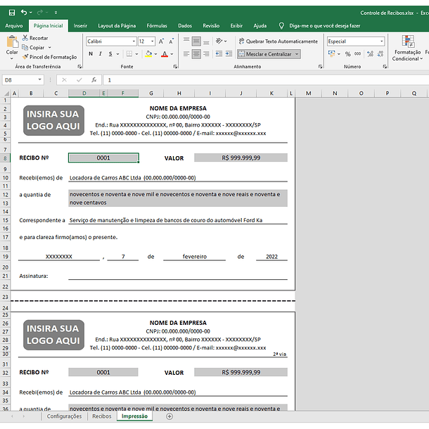 Planilha Controle De Recibos 4