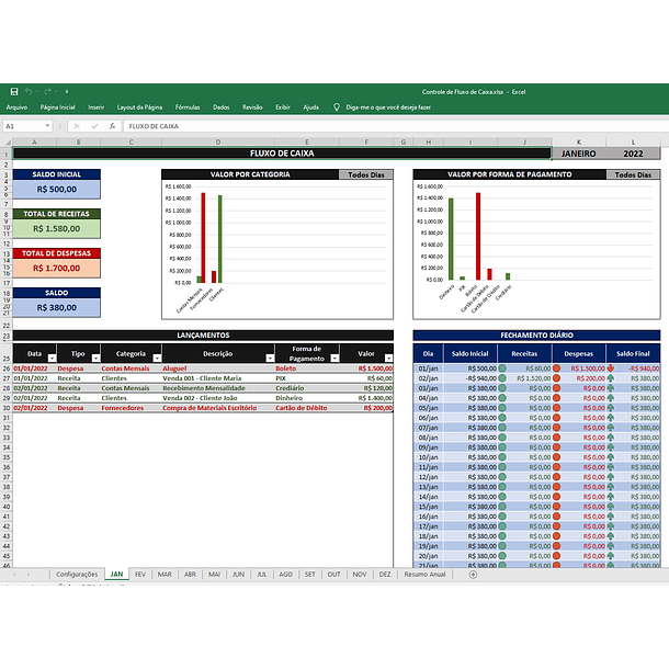 Planilha Controle De Fluxo De Caixa 1