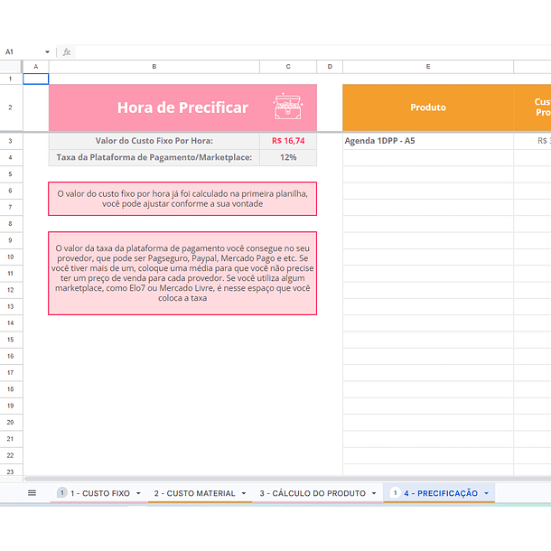 Arquivo Planilha de Precificação em Excel   5