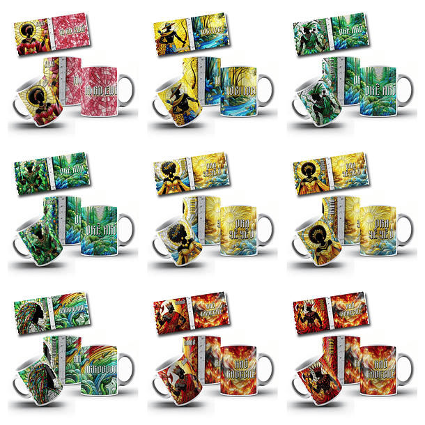 78 Artes para Caneca e Azulejo Orixás Vitral Arquivo em Jpg 2