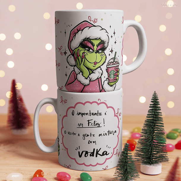 5 Artes para Caneca Meninas Grinch Natal Arquivo em Jpg 4