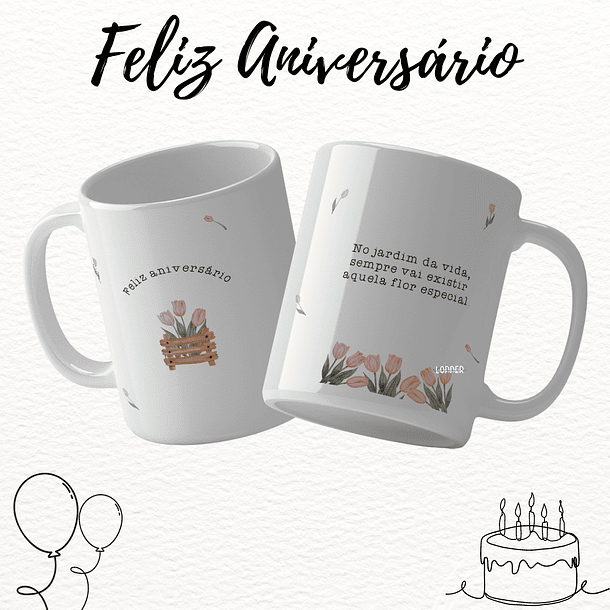 16 Artes para Caneca Feliz Aniversário Arquivo Editável 4