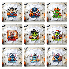 22 Artes para Camisa Personagens Infantil Halloween Arquivo em Png 