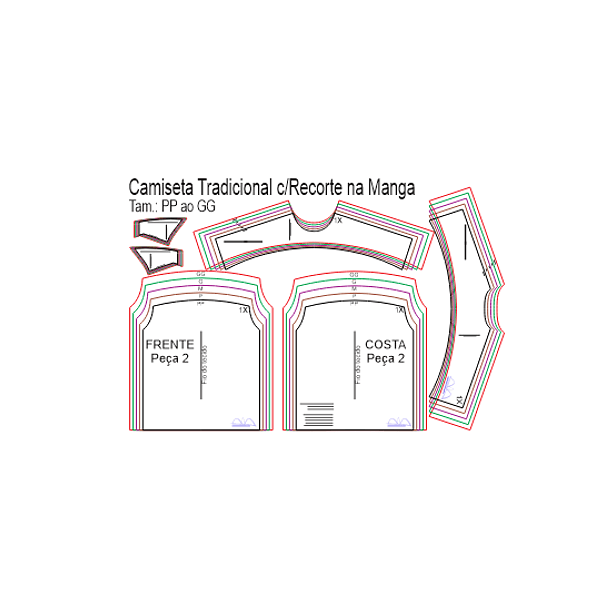Molde Regata Masculina Machão com Recorte no ombro (PP ao GG) Arquivo PDF + Editável 2