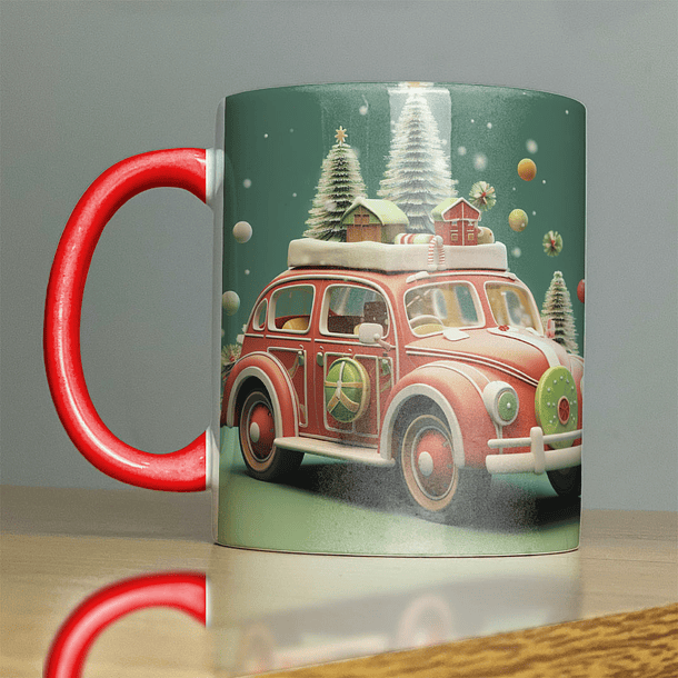 9 Artes para Caneca Carros Natal Arquivo em Jpg 1