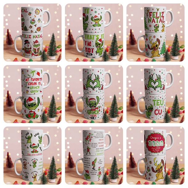 15 Artes para Caneca Stitch Natal Arquivo Editável 3