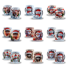 22 Artes para Caneca Natal 3D Arquivo em Jpg