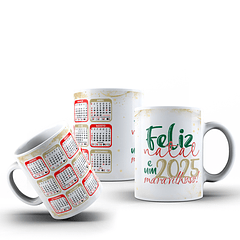 Arte Caneca Feliz Natal Calendário 2025 Arquivo Png