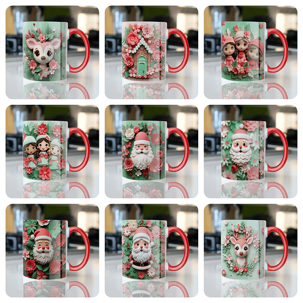 16 Artes para Caneca Biscuito Natal Arquivo em Png  1