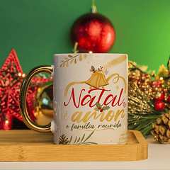 Arte Caneca Natal é Amor e Família Reunida Natalina Arquivo Png