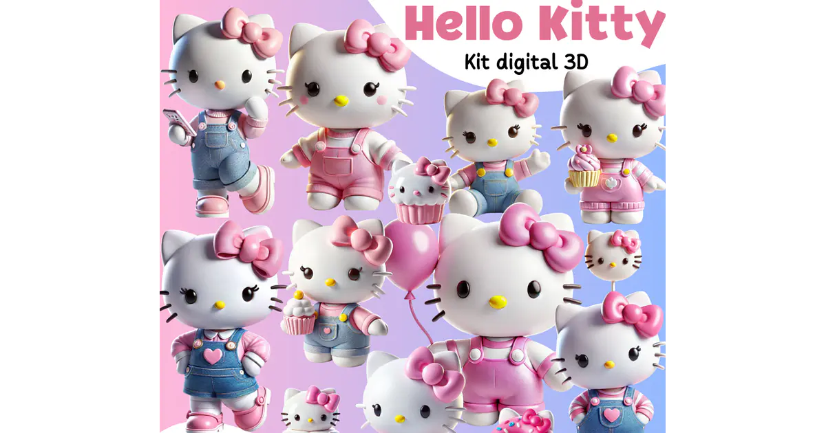 Kit Digital Hello Kitty em Png