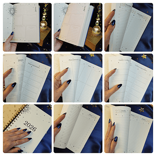 Combo 2 em 1 Agenda 2026 Coleção Astros para Costura e Wireo Arquivo Png