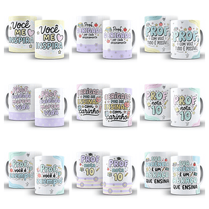 26 Artes para Caneca Dia dos Professores Gratidão em Cores Arquivo Editável 