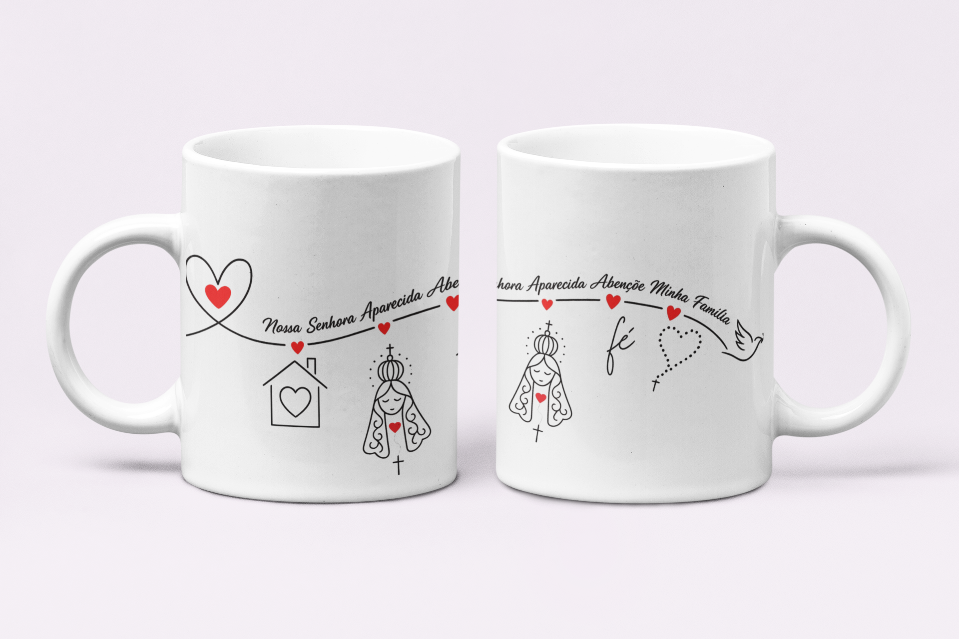 Artes Caneca Nossa senhora aparecida abençõe a nossa Familia Arquivo em Jpg 2