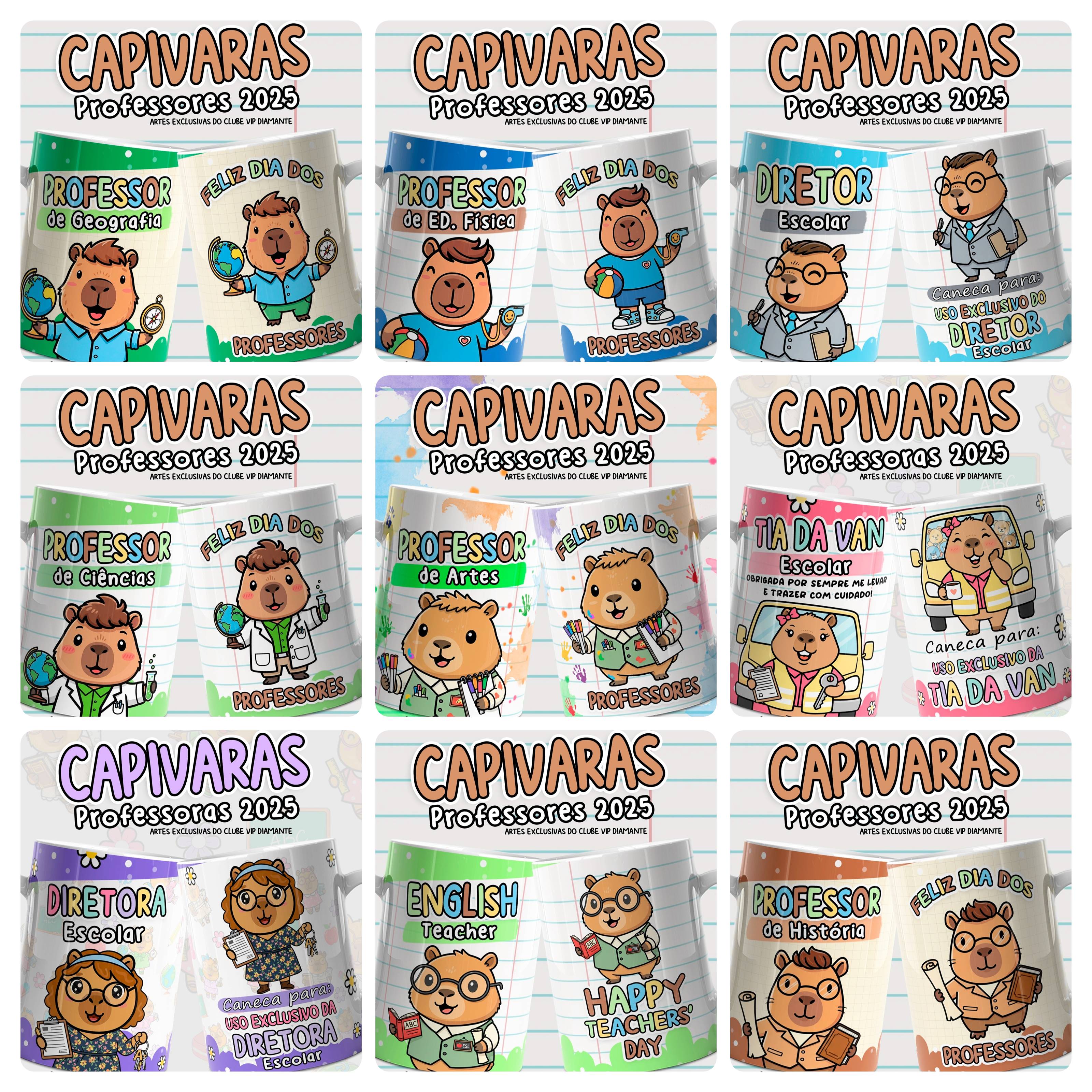 44 Artes para Caneca Capivaras Dia dos Professores Arquivo em Jpg  2