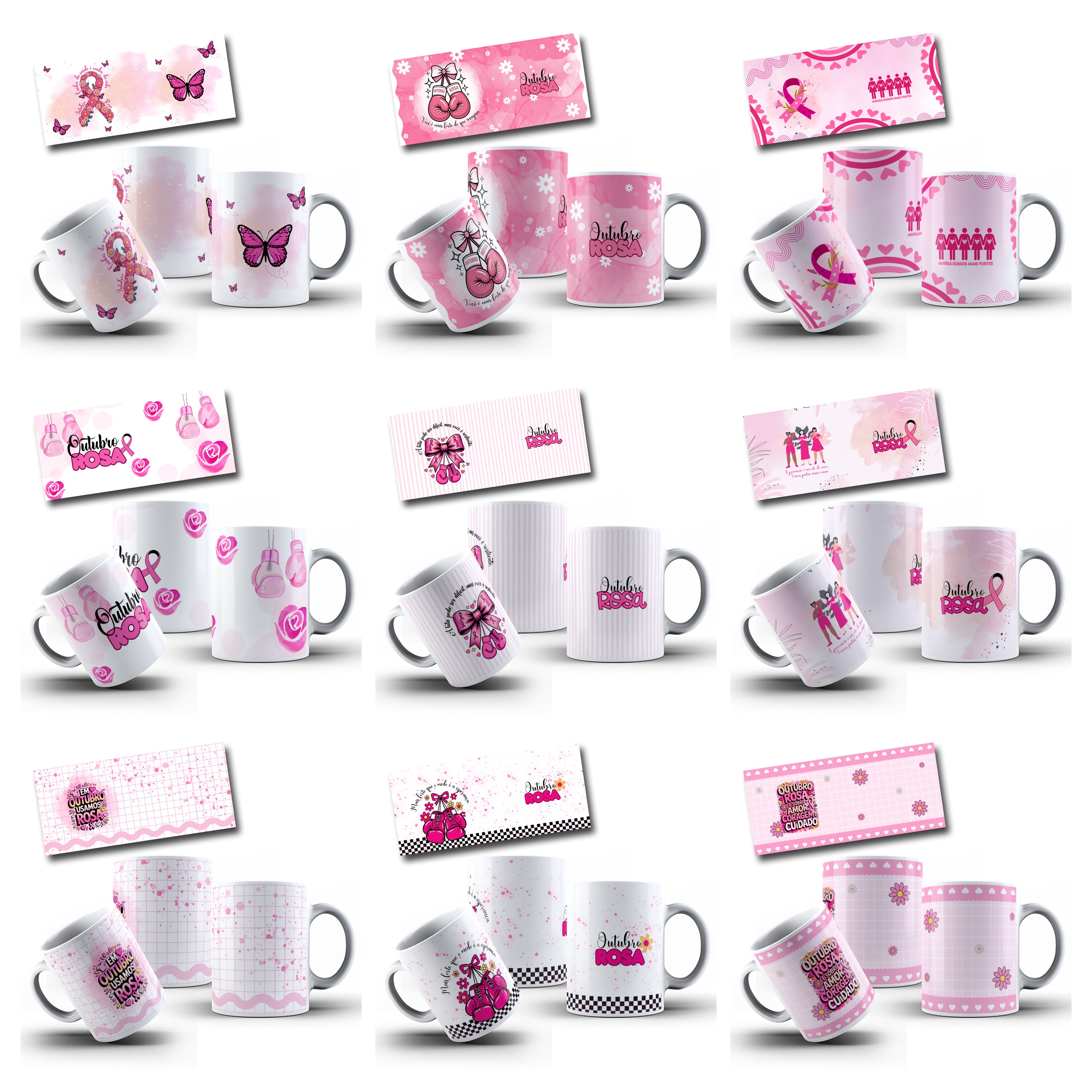 34 Artes para Caneca Outubro Rosa Arquivo em Jpg 3