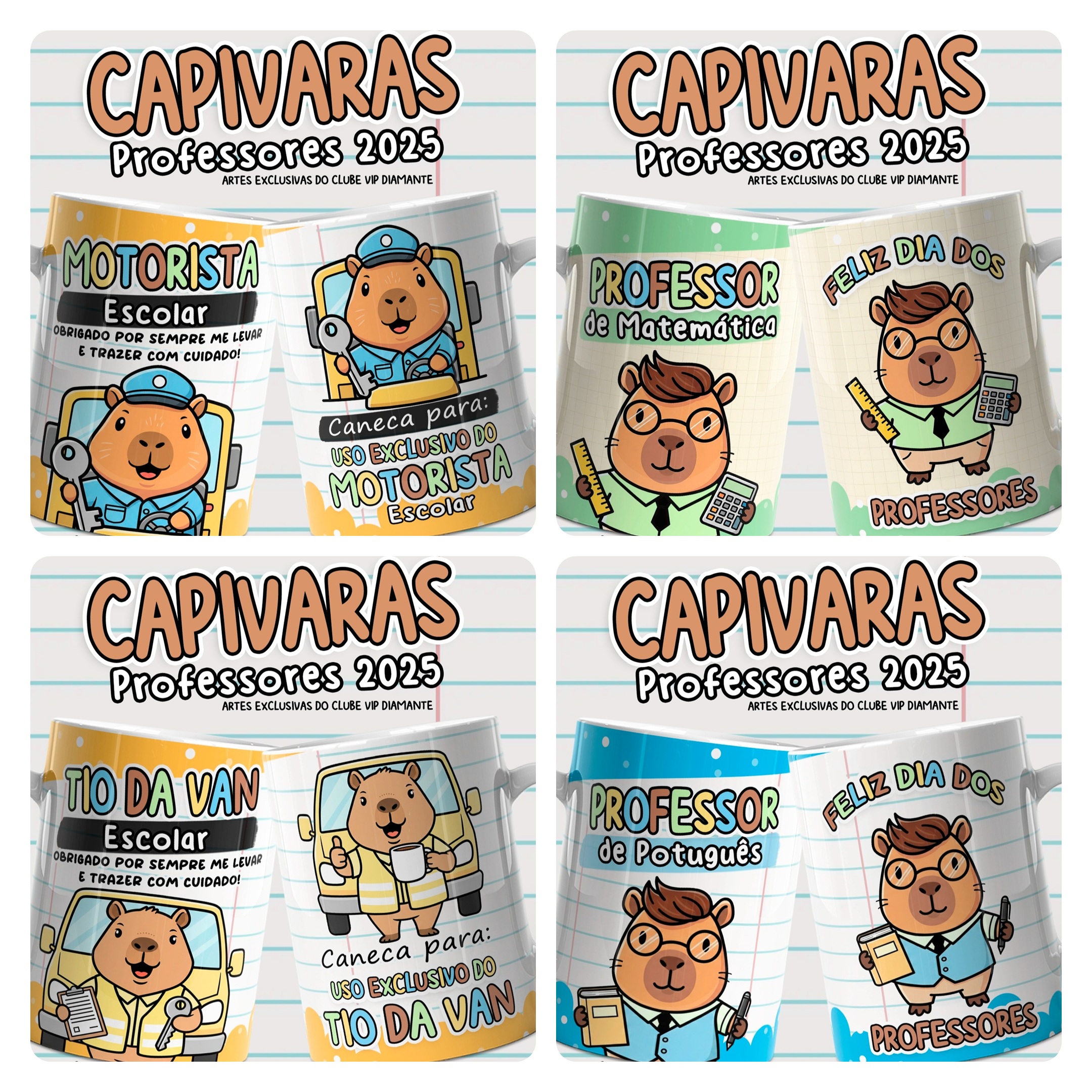 44 Artes para Caneca Capivaras Dia dos Professores Arquivo em Jpg  3