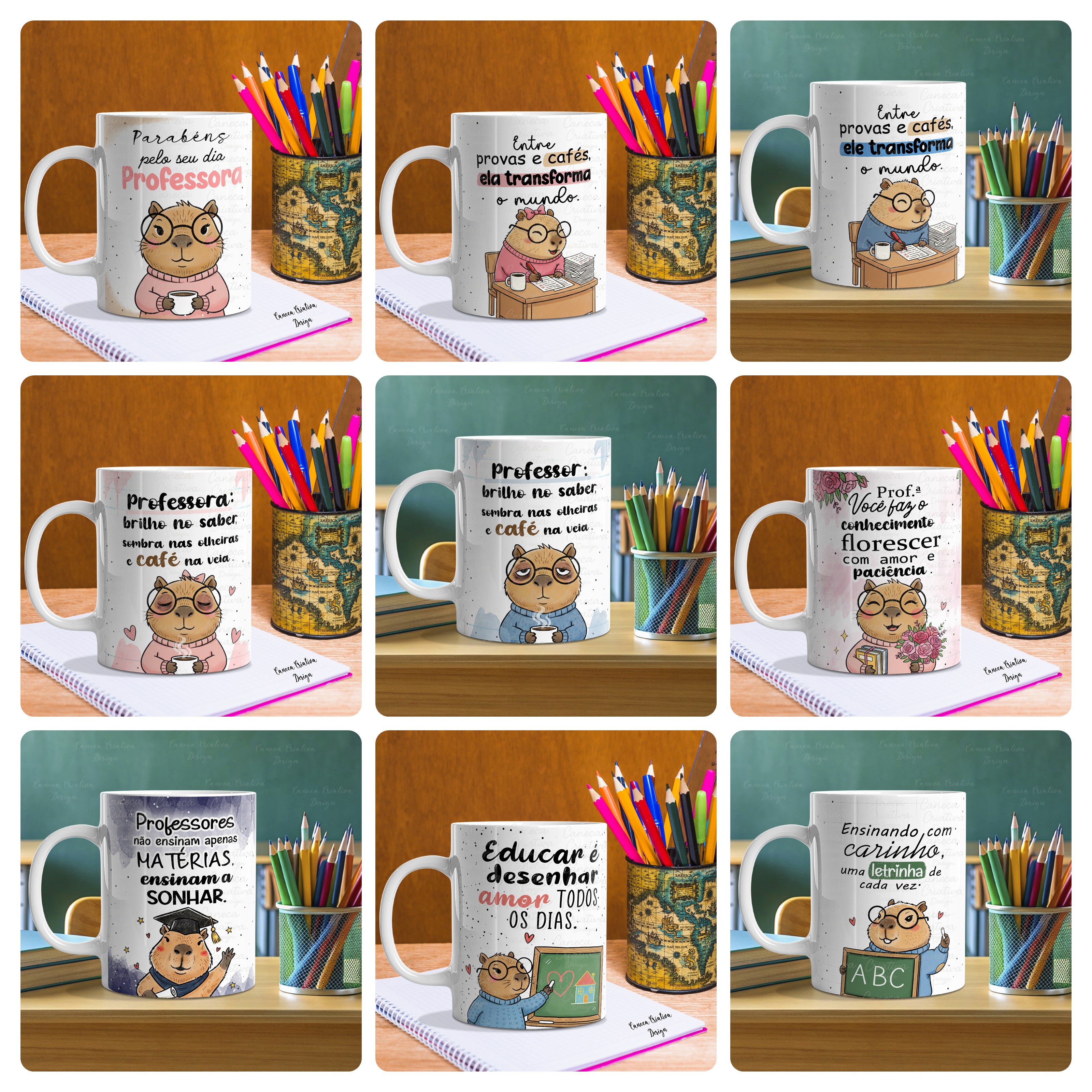 44 Artes para Caneca Capivaras Dia dos Professores Arquivo em Jpg  4
