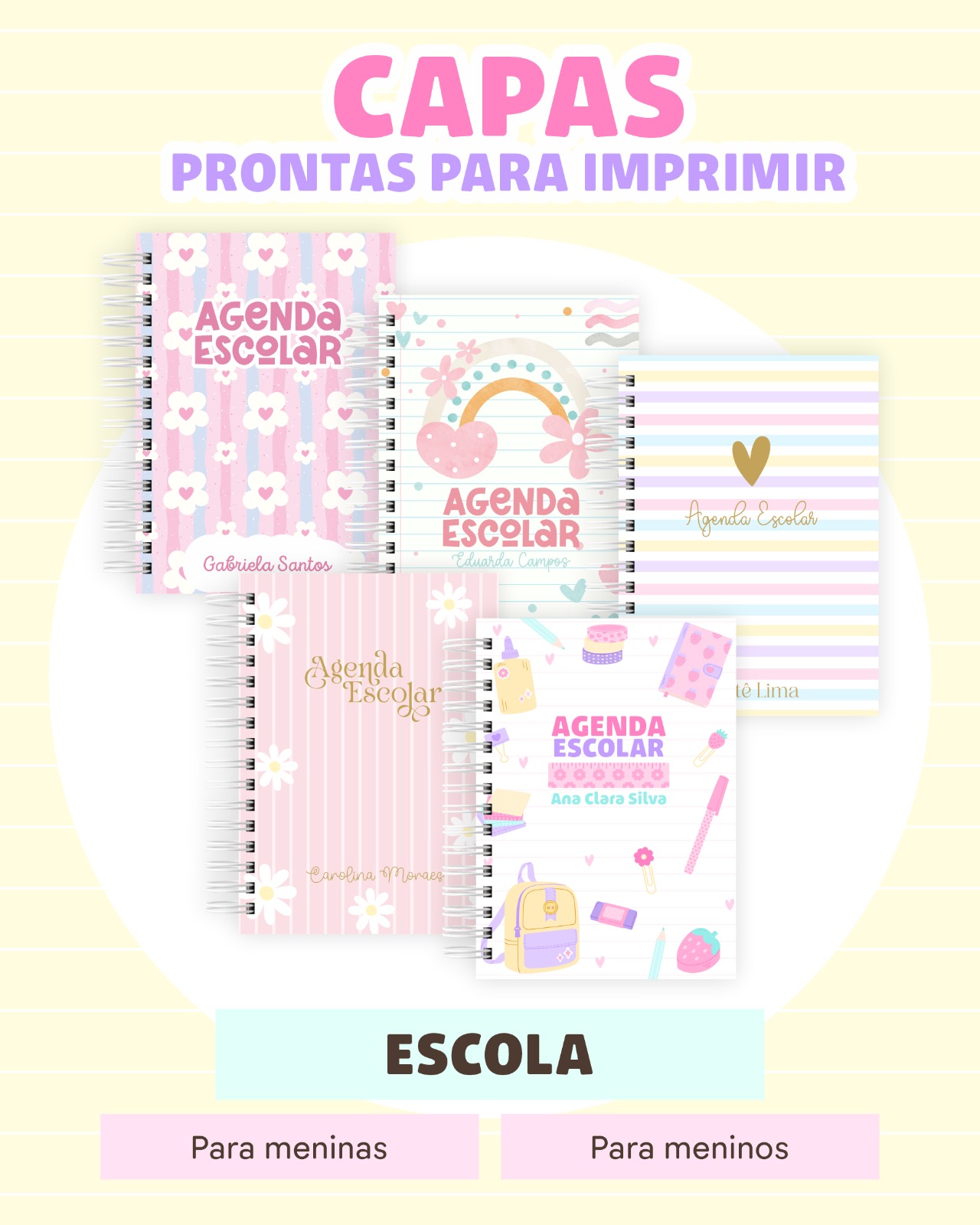 Arquivo Encadernação Agendas Escolares Neutras 2026 Arquivo em Pdf 5