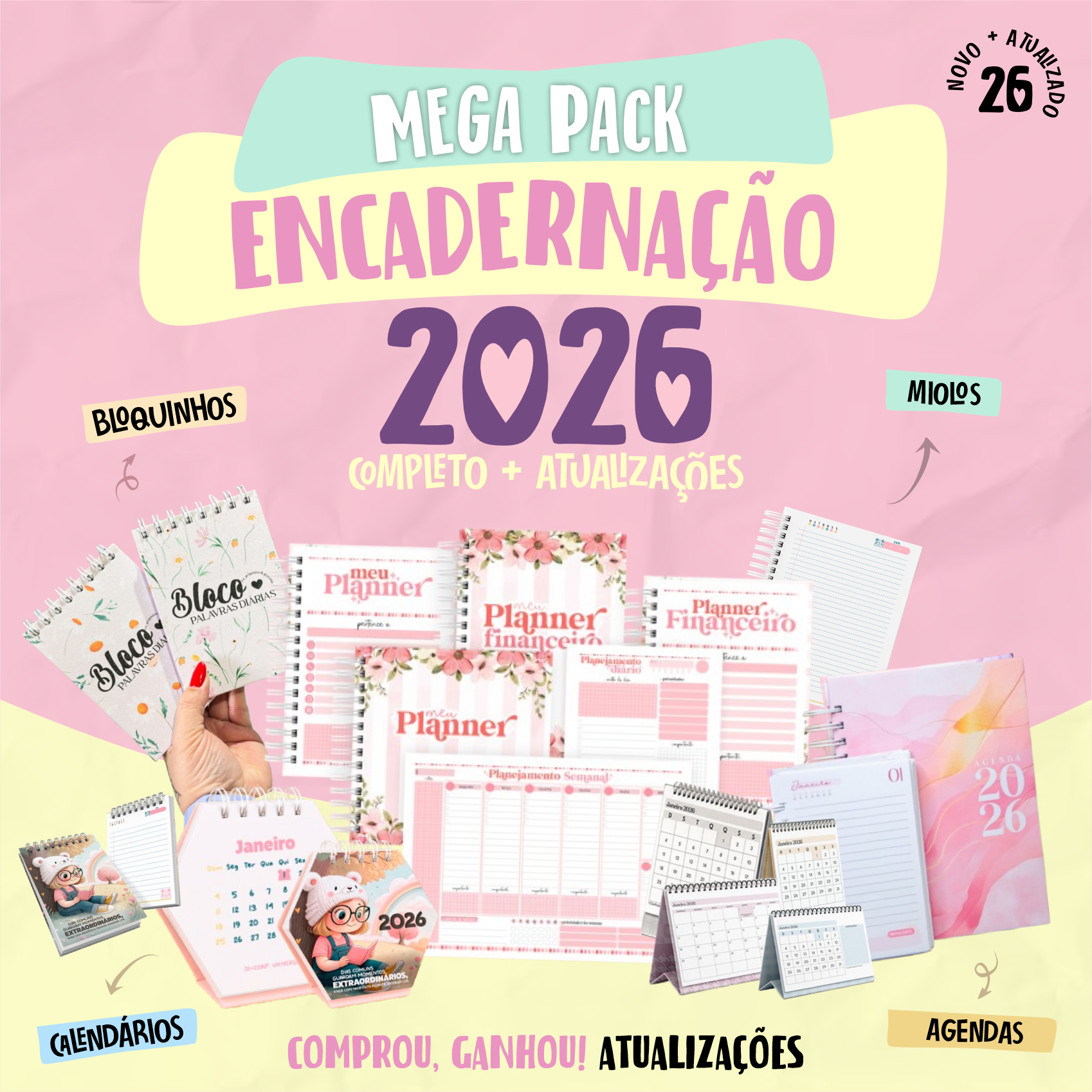 Agendas Encadernação 2026 Completo +  Atualizações Inclusa 1