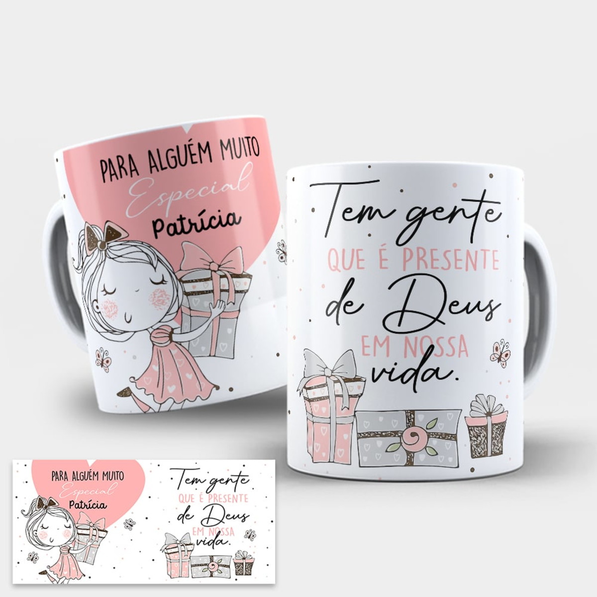 Arte Caneca Para Alguém muito especial - Tem gente que é presente de Deus Arquivo em Png 2