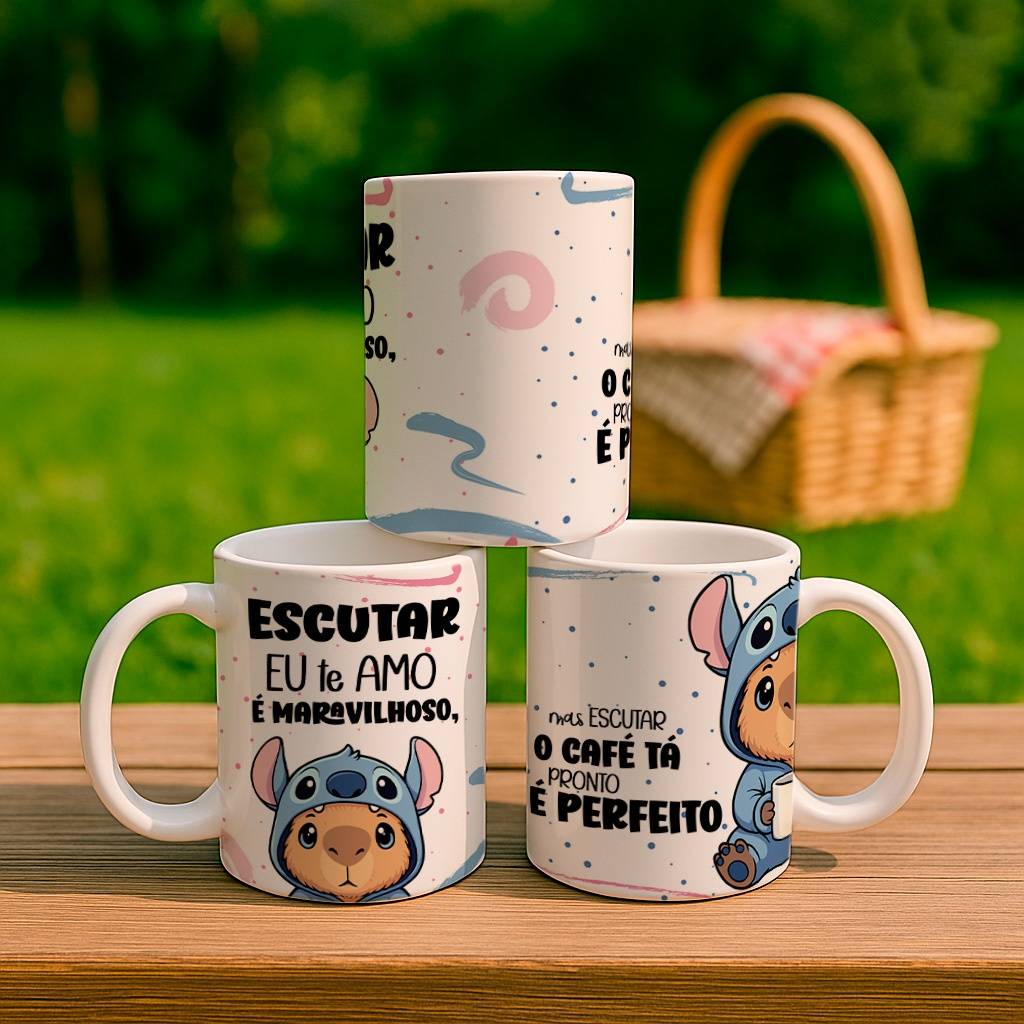 5 Artes para Caneca Stitch Café Arquivo Editável 3