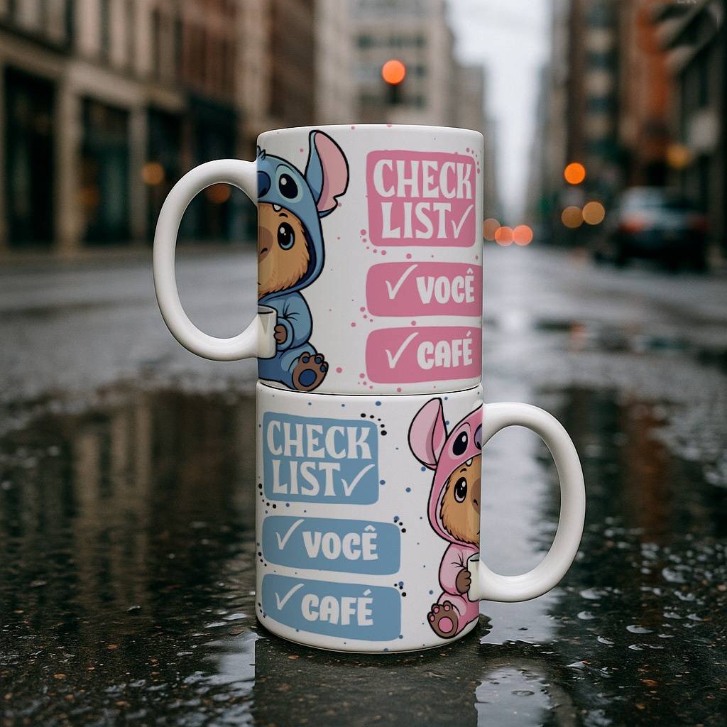 5 Artes para Caneca Stitch Café Arquivo Editável 4