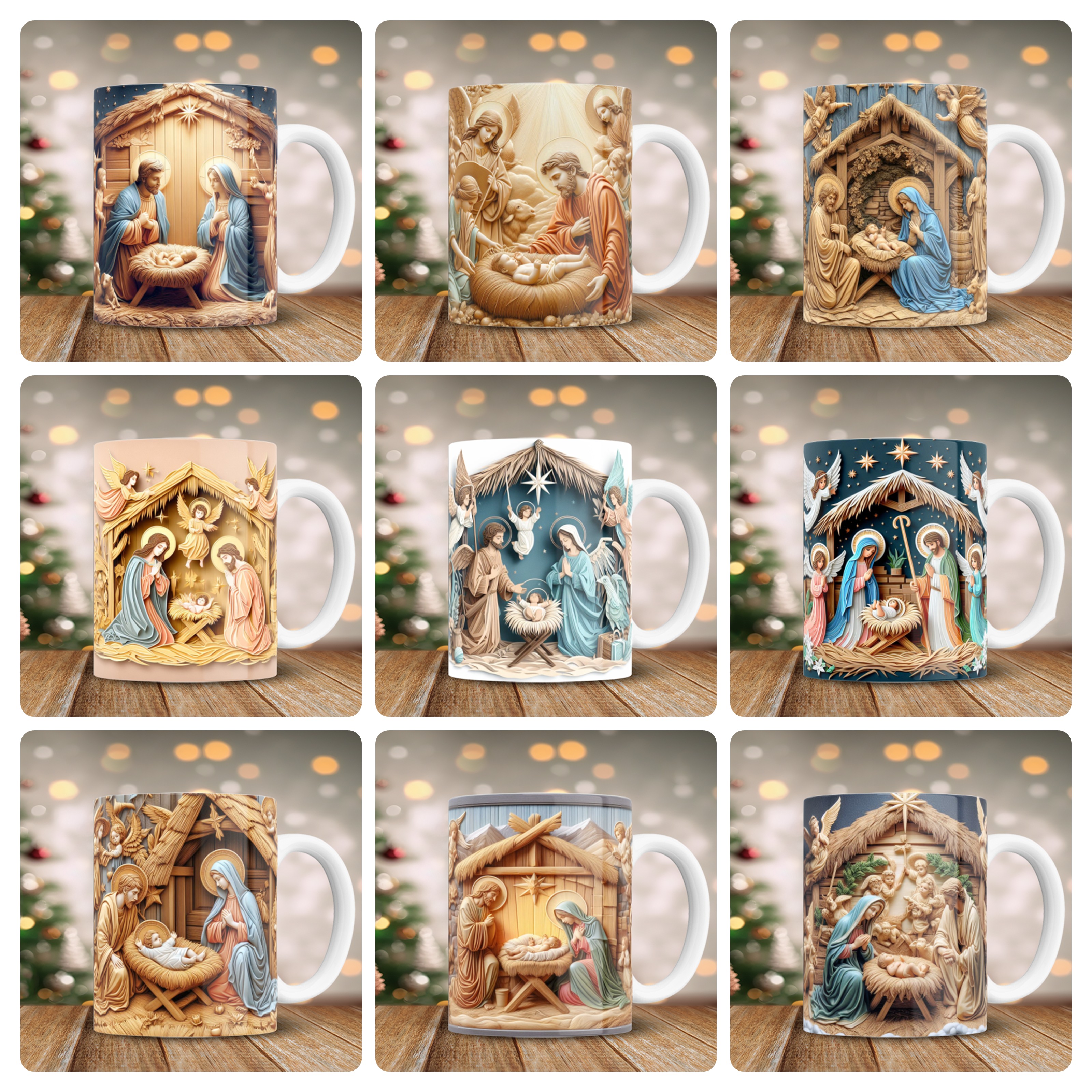 25 Artes para Caneca Natal Nascimento de Jesus 3d Arquivo em Png 1