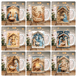25 Artes para Caneca Natal Nascimento de Jesus 3d Arquivo em Png