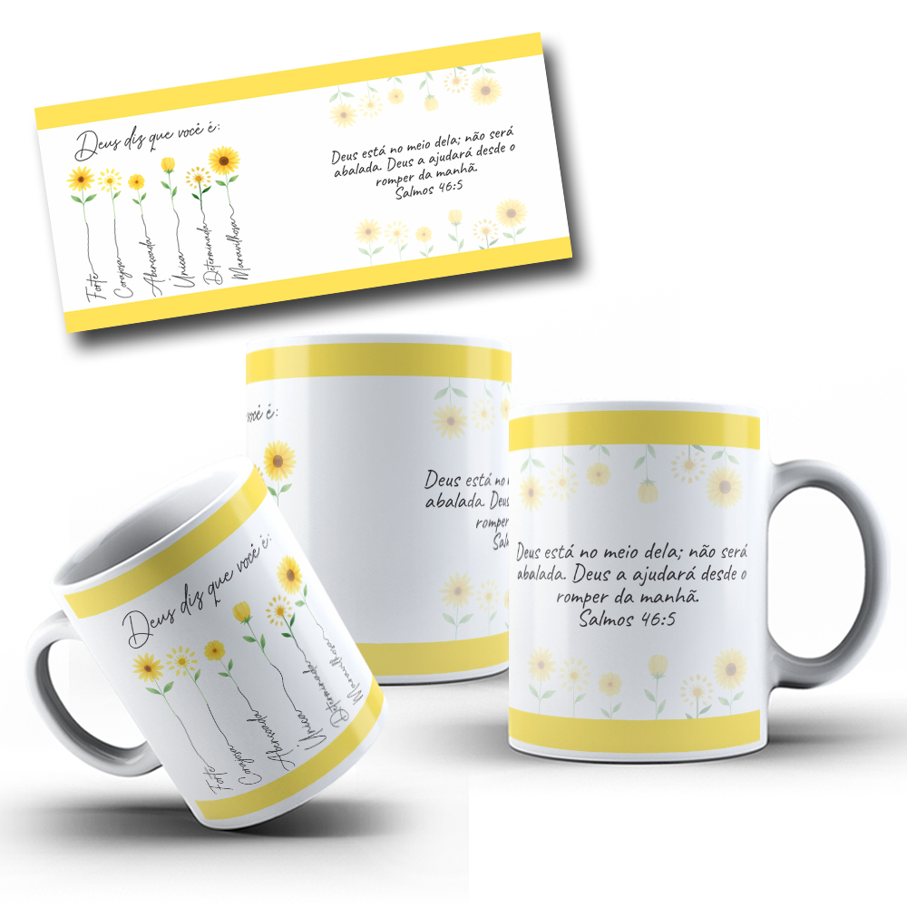 5 Artes Caneca Deus Diz que você é... Versiculo Arquivo em Jpg  4
