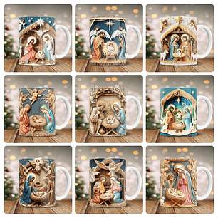 25 Artes para Caneca Natal Nascimento de Jesus 3d Arquivo em Png