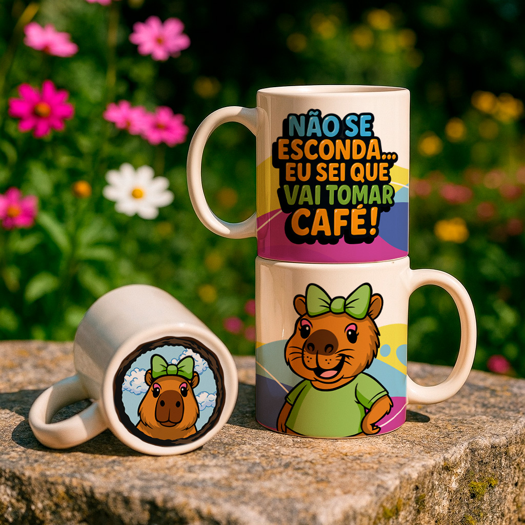 4 Artes para Caneca Capivara Debochada Arquivo Editável 2