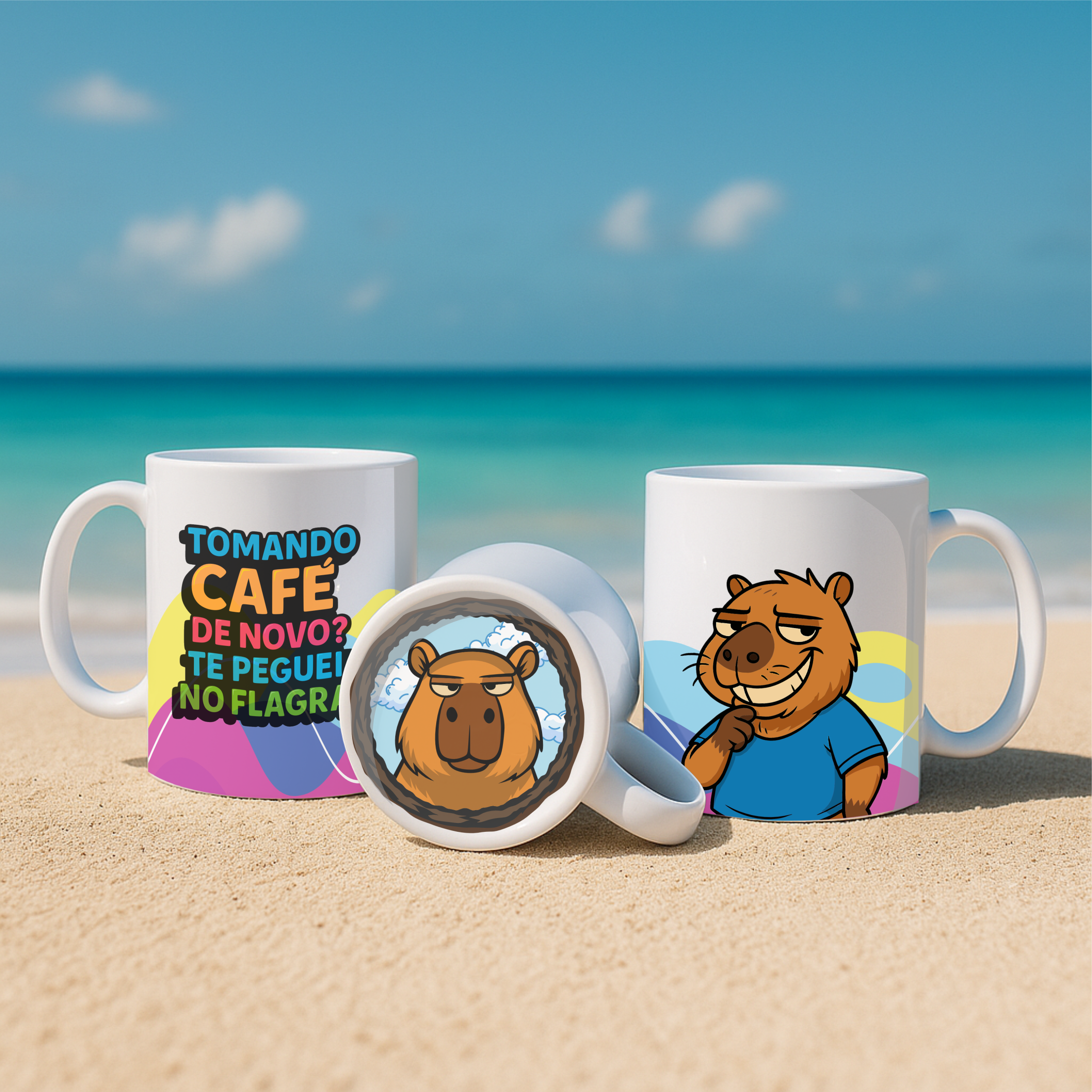 4 Artes para Caneca Capivara Debochada Arquivo Editável 3